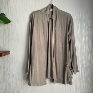 Old Navy Cardigan Women’s Large Tan Open Front Lightweight Tan Pockets